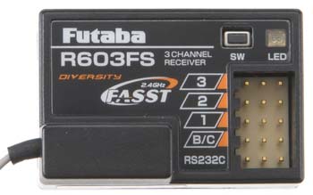 Futaba R603FS 3 Channel 2.4GHz FASST Receiver FUTL7630  